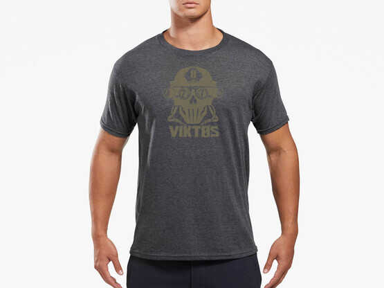 Viktos Four Eyes Short Sleeve T-Shirt in charcoal heather with screen printed logo